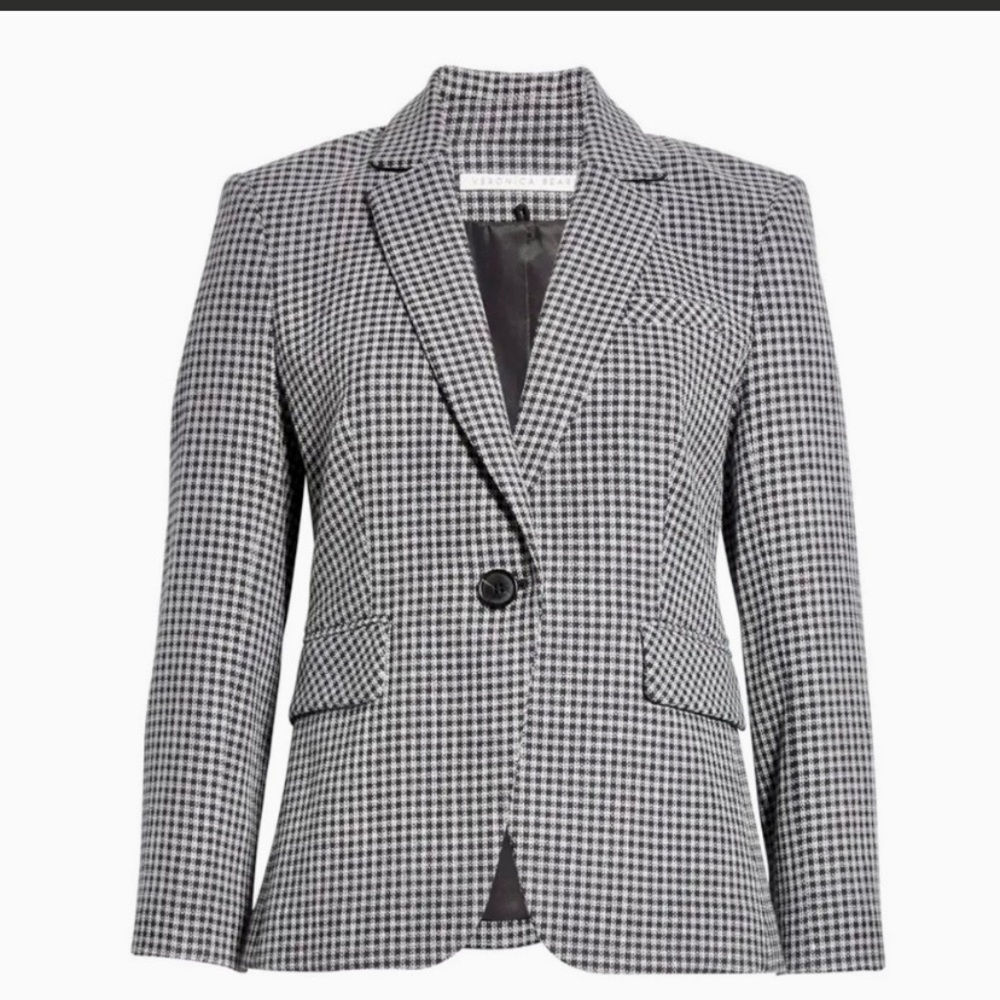 NWT Veronica Beard Cutaway Checkered Dickey Jacket